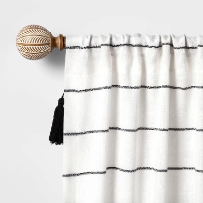 Carved Light Woodtone Ball Curtain Rod Natural - Opalhouse™ 2 Carved Light Woodtone Ball Curtain Rod Natural - Opalhouse™ - Image 2