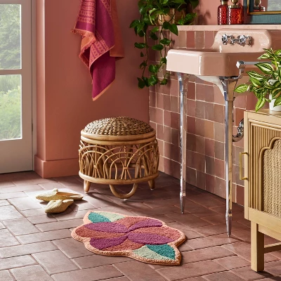 Seasons Go Around Flower Shaped Bath Rug Rose Red - Opalhouse™ Designed With Jungalow™ 1 Seasons Go Around Flower Shaped Bath Rug Rose Red - Opalhouse™ Designed With Jungalow™