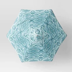 7.5'x7.5' Decorative Trim Scalloped Outdoor Market Umbrella Blue - Opalhouse™ Designed With Jungalow™ -Opalhouse™ Designed With Jungalow™ GUEST 3480178a 70b9 4096 bef0 b5fe8b7a355b