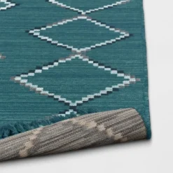 5' X 7' Soft Moroccan Tapestry With Double Knot Fringe Woven Outdoor Rug Teal - Opalhouse™ -Opalhouse™ Designed With Jungalow™ GUEST 3a15645d 40e3 4c67 92df d55f6ad30a10