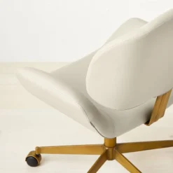Mahonia Faux Leather Office Chair Cream/Aged Brass - Opalhouse™ Designed With Jungalow™ -Opalhouse™ Designed With Jungalow™ GUEST 3f7c3942 9986 4909 9772 5880d96ce1e9