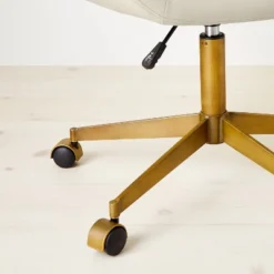 Mahonia Faux Leather Office Chair Cream/Aged Brass - Opalhouse™ Designed With Jungalow™ -Opalhouse™ Designed With Jungalow™ GUEST 54b73936 5a21 4274 b154 b09db58cca94