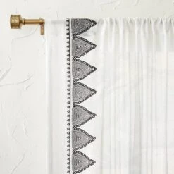 1pc Light Filtering Diamond Border Window Curtain Panel White - Opalhouse™ Designed With Jungalow™ -Opalhouse™ Designed With Jungalow™ GUEST 7192bb6b 2dca 4ad8 a530 ba36b505b13d