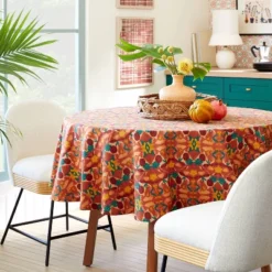 Front Page 12 70" Cotton Calling In The Abundance Round Tablecloth With Tassels - Opalhouse™ Designed With Jungalow™