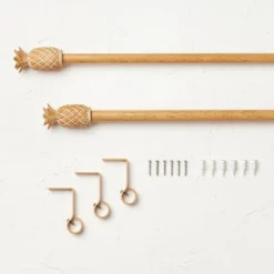 Pineapple Faux Wood Curtain Rod Natural Wood - Opalhouse™ Designed With Jungalow™ -Opalhouse™ Designed With Jungalow™ GUEST b565e685 bbc8 405f abbe 297780442d88