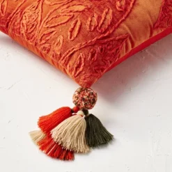 14"x20" Oblong Embroidered Leaf Pattern Accent Pillow Rust - Opalhouse™ Designed With Jungalow™ -Opalhouse™ Designed With Jungalow™ GUEST d63fc097 241b 42e6 a759 c0f0cd01ee03